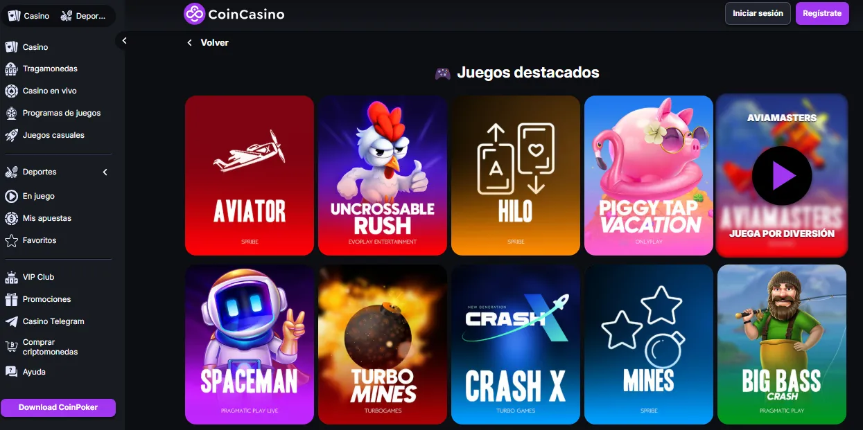 Juegos de casino online sin registro